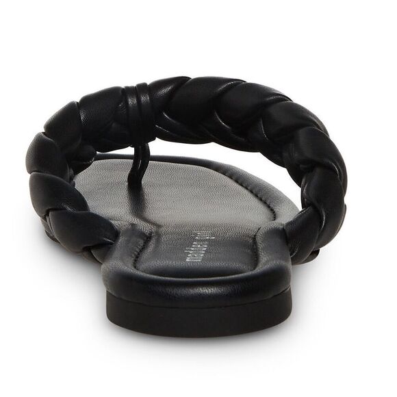 New! madden girl Precise Thong Sandals Black Size 6 Braided Strap Padded NWT - Picture 5 of 10